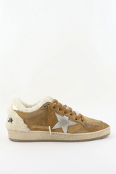 BALL STAR SUEDE UPPER SHEARLING TONGUE AND SPUR WITH CRYSTALS PATENT STAR SHEARL