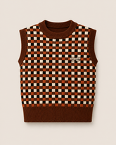 JOURNEY W'S KNIT VEST ROBY WOOL CHESS