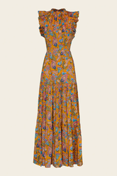 Vestido Espalda Descubierta Mostaza