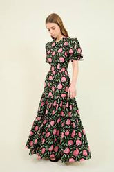 Vestido Espalda Descubierta Flores Rosas
