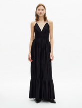 Robe Plissee A Lacage - Black