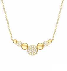 Collar Círculos Oro y Brillantes Pavé