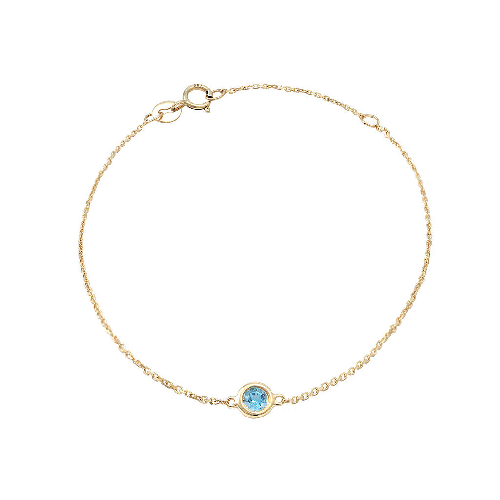 PULSERA ORO TOPACIO AZUL