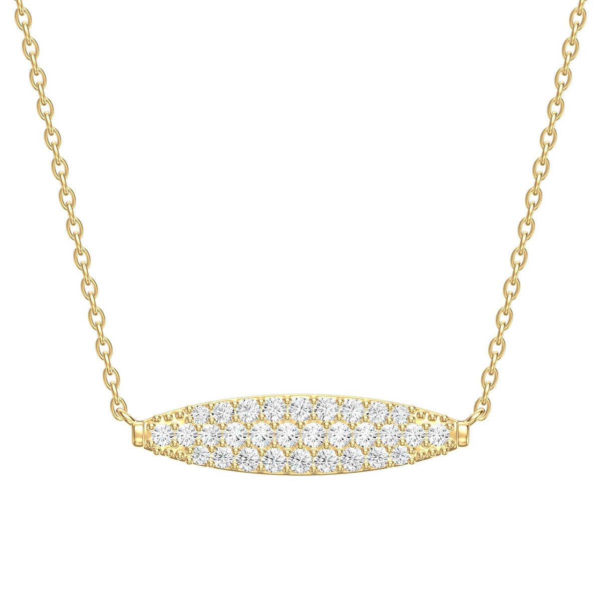 Collar Barra Ovalada Brillantes Pavé