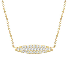 Collar Barra Ovalada Brillantes Pavé