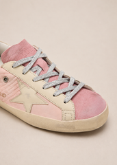SUPER-STAR NYLON UPPER LEATHER STAR AND HEEL SUEDE TOE TONGUE AND LIST