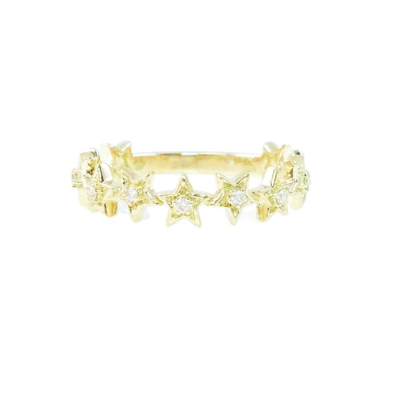 Anillo Estrellas Irregulares con Brillantes