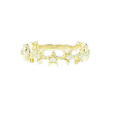 Anillo Estrellas Irregulares con Brillantes