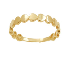 Anillo argolla oro corazones planos