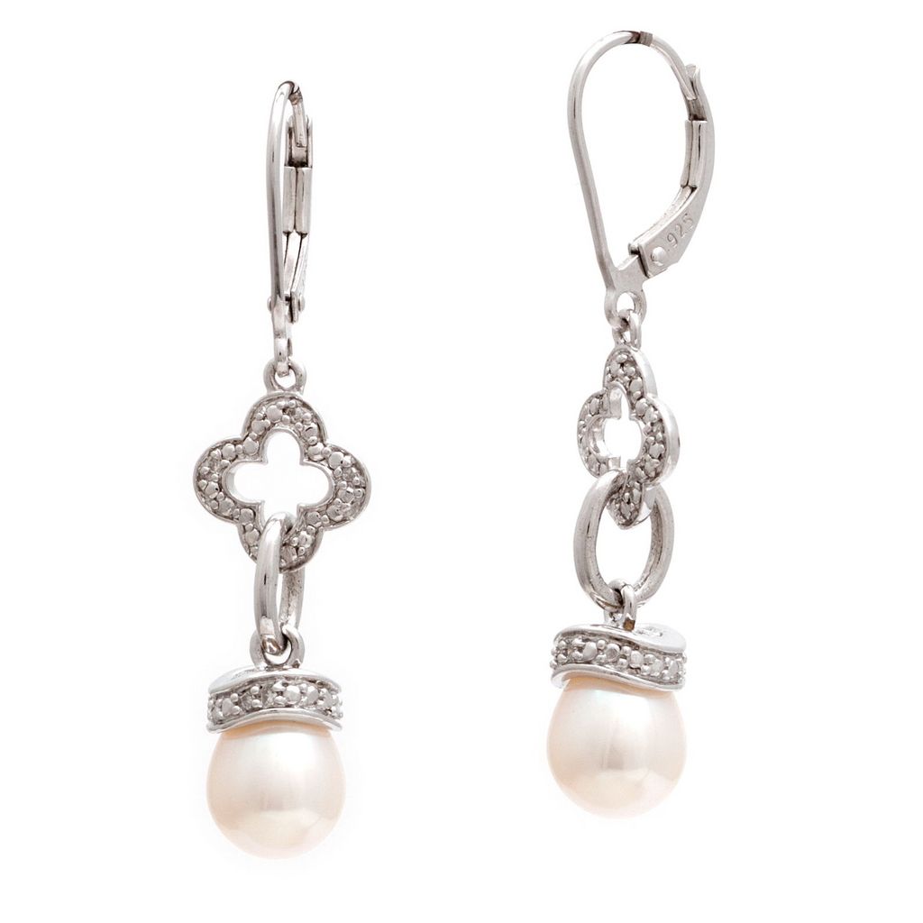 Aro Colgante Plata y Brillantes con Perla
