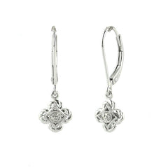 Aros plata con pieza colgando con brillantes