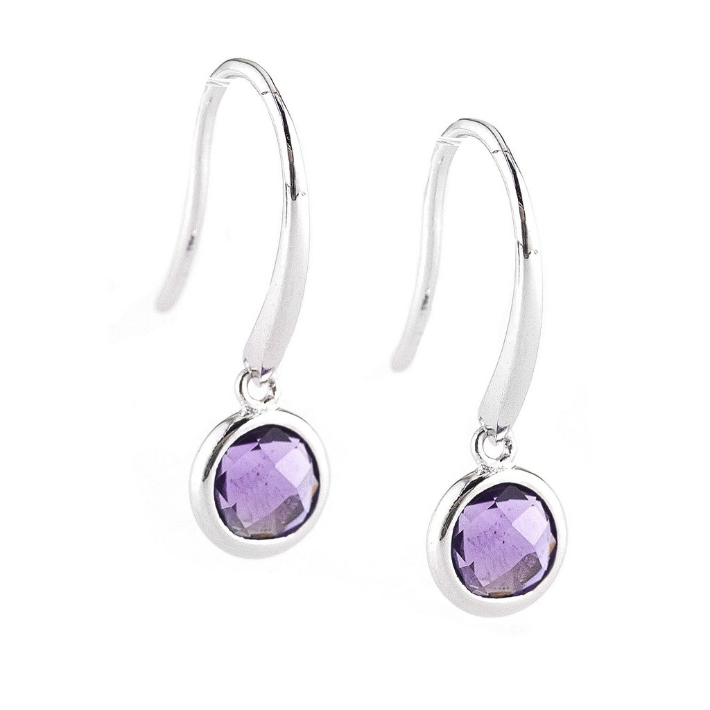 AROS COLGANTES PLATA CON AMATISTA