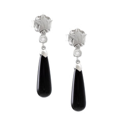 AROS PLATA ESTRELLA Y ONIX COLGANTE