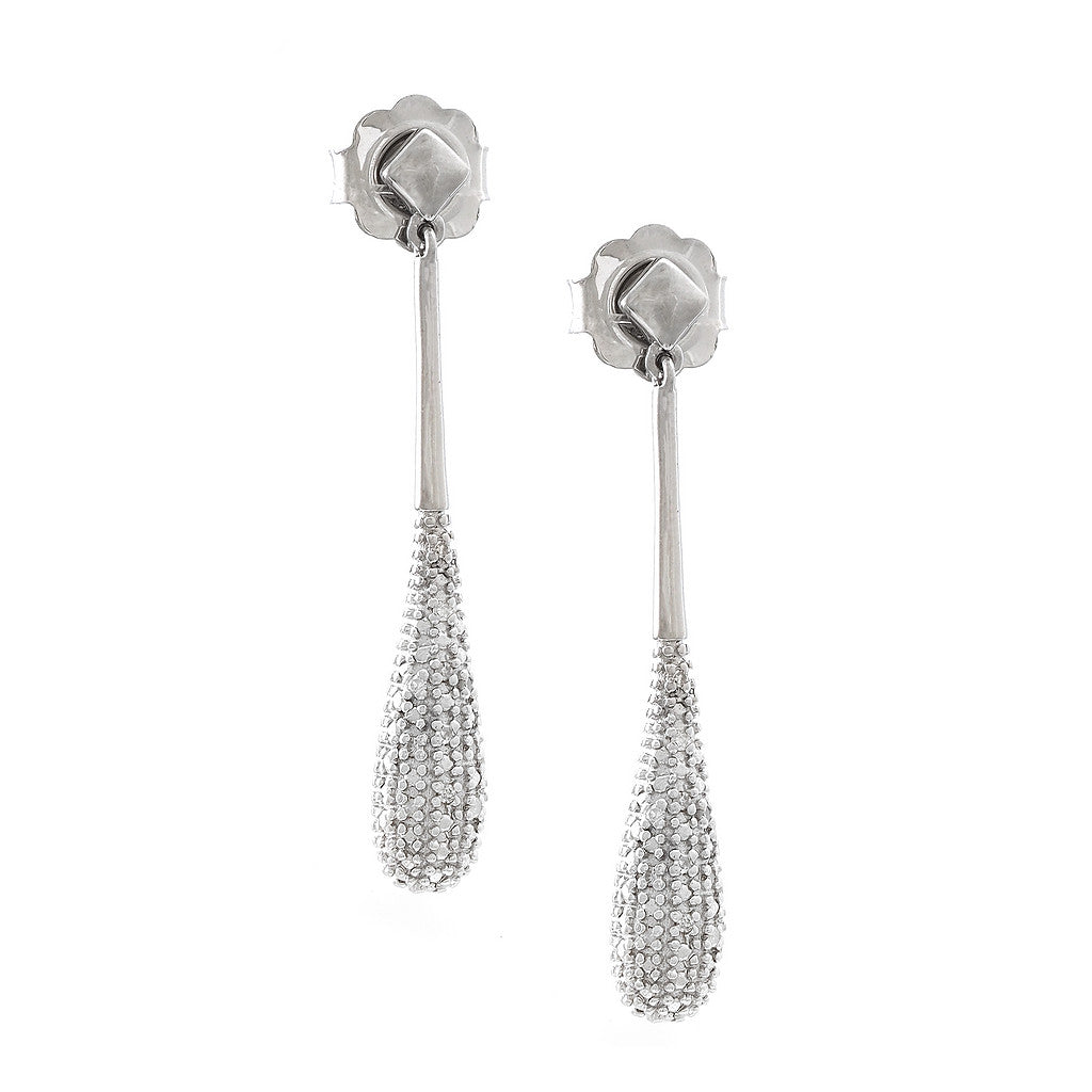 AROS PLATA GOTA BRILLANTES COLGANTE