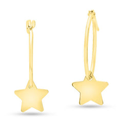 Aros Argolla Finita con Estrella Mediana Colgando