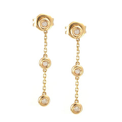Aros Cadenas 3 Brillantes cada uno