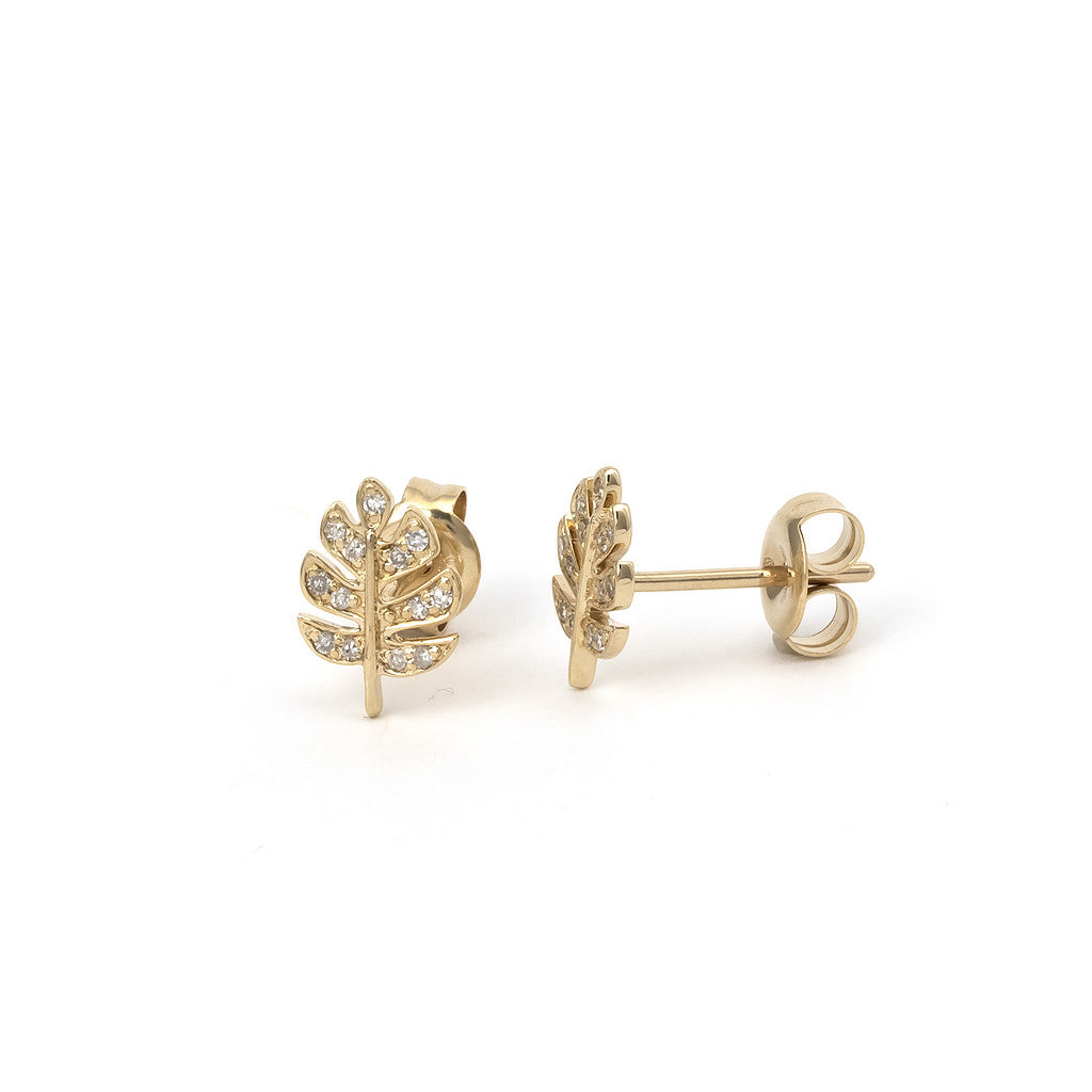 Aros Hoja con Brillantes