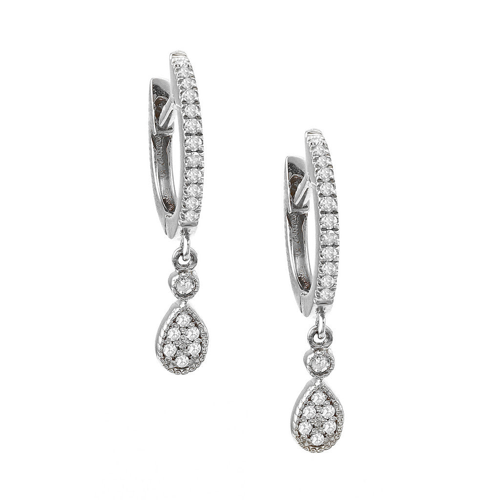Aros Argolla con Gotitas y  Brillantes