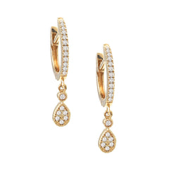 Aros Brillantes Argolla con Gotita