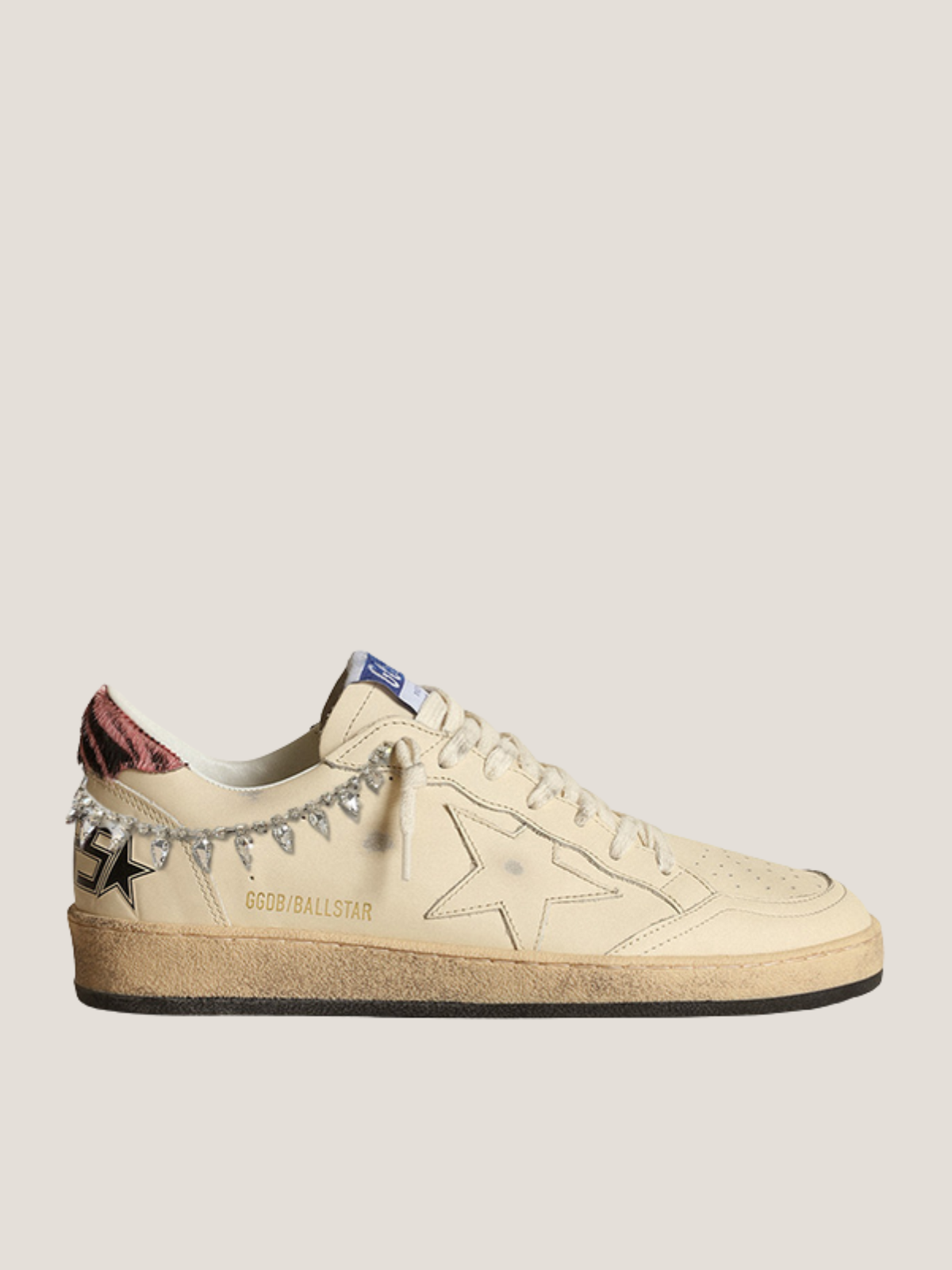 BALLSTAR LEATHER UPPER AND SPUR FORATED STAR ZEBRA HORSY HEEL WITH ACCESSORY