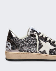 BALLSTAR GLITTER UPPER AND TONGUE LAMINATED TOE SPUR AND HEEL LEATHER STAR