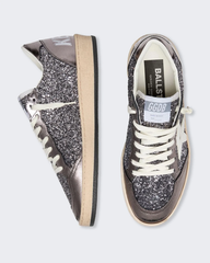 BALLSTAR GLITTER UPPER AND TONGUE LAMINATED TOE SPUR AND HEEL LEATHER STAR