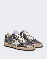 BALLSTAR GLITTER UPPER AND TONGUE LAMINATED TOE SPUR AND HEEL LEATHER STAR