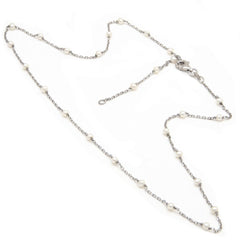 Cadena Plata y Perlas Intercaladas
