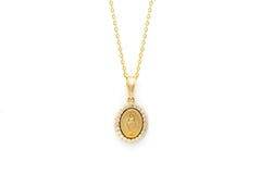 Collar virgen milagrosa rodeada de brillantes