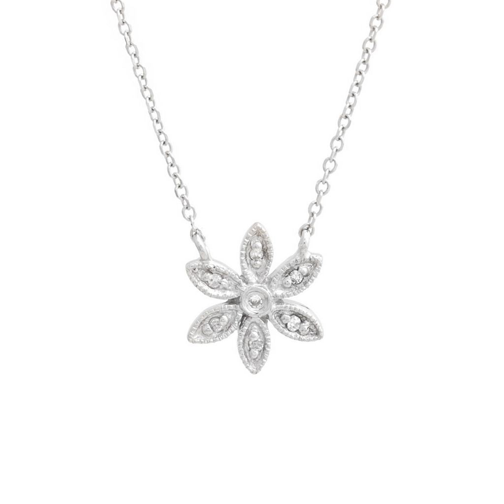 COLLAR ORO FLOR CON BRILLANTES