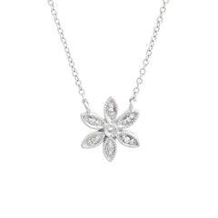COLLAR ORO FLOR CON BRILLANTES