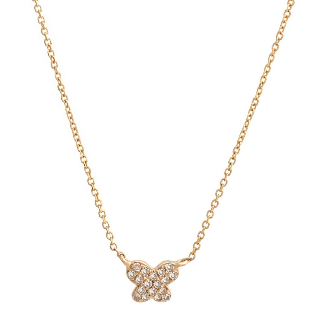 Collar oro con trébol brillantes.