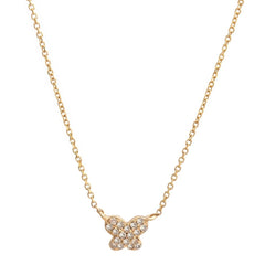 Collar oro con trébol brillantes.