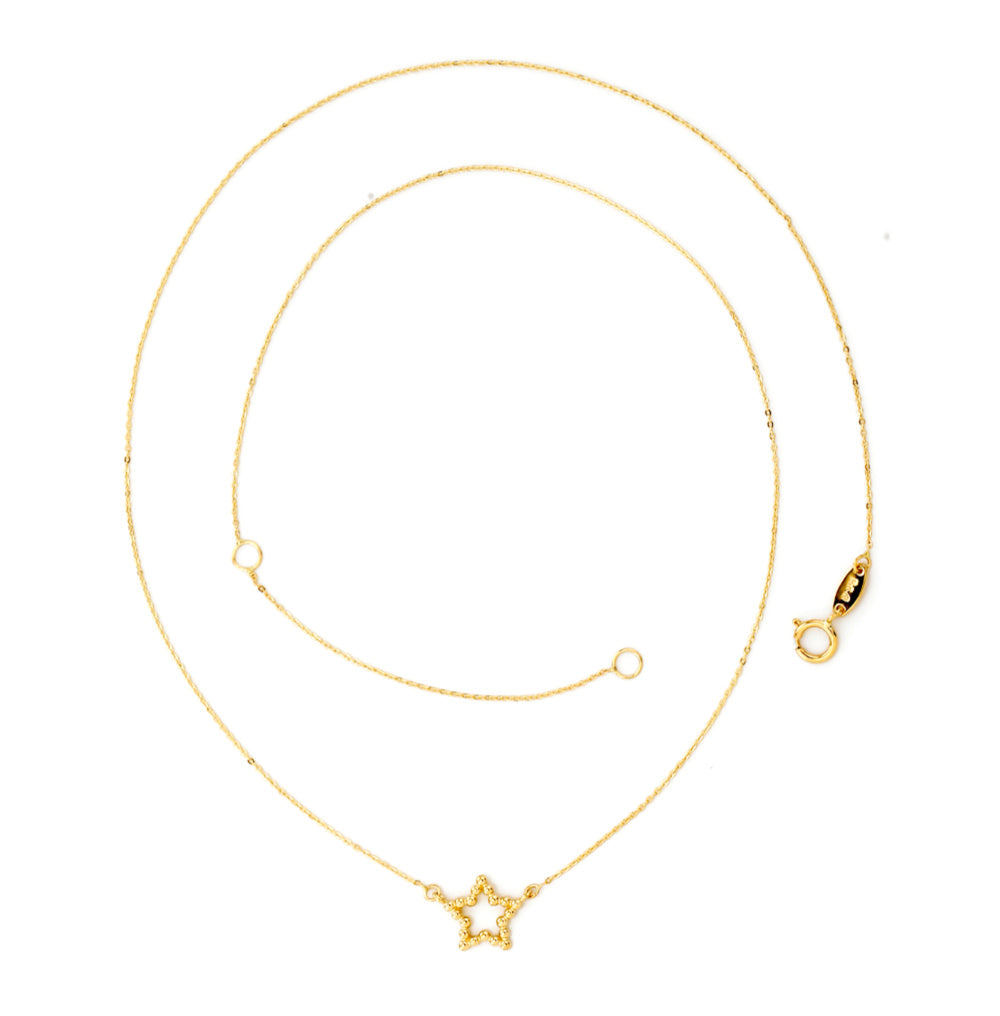 Cadena Oro con Estrellita de Bolitas al Centro