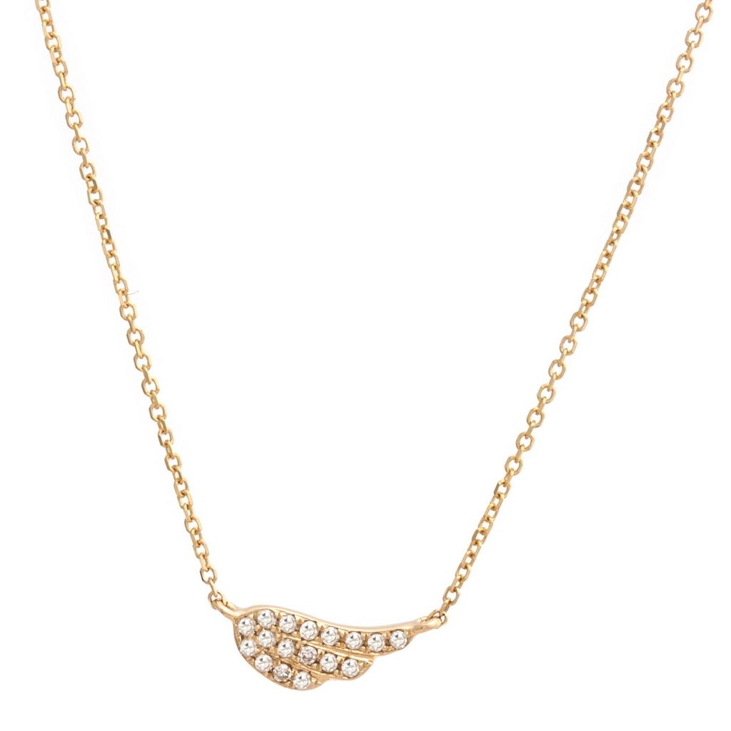 Collar alita con brillantes 14k