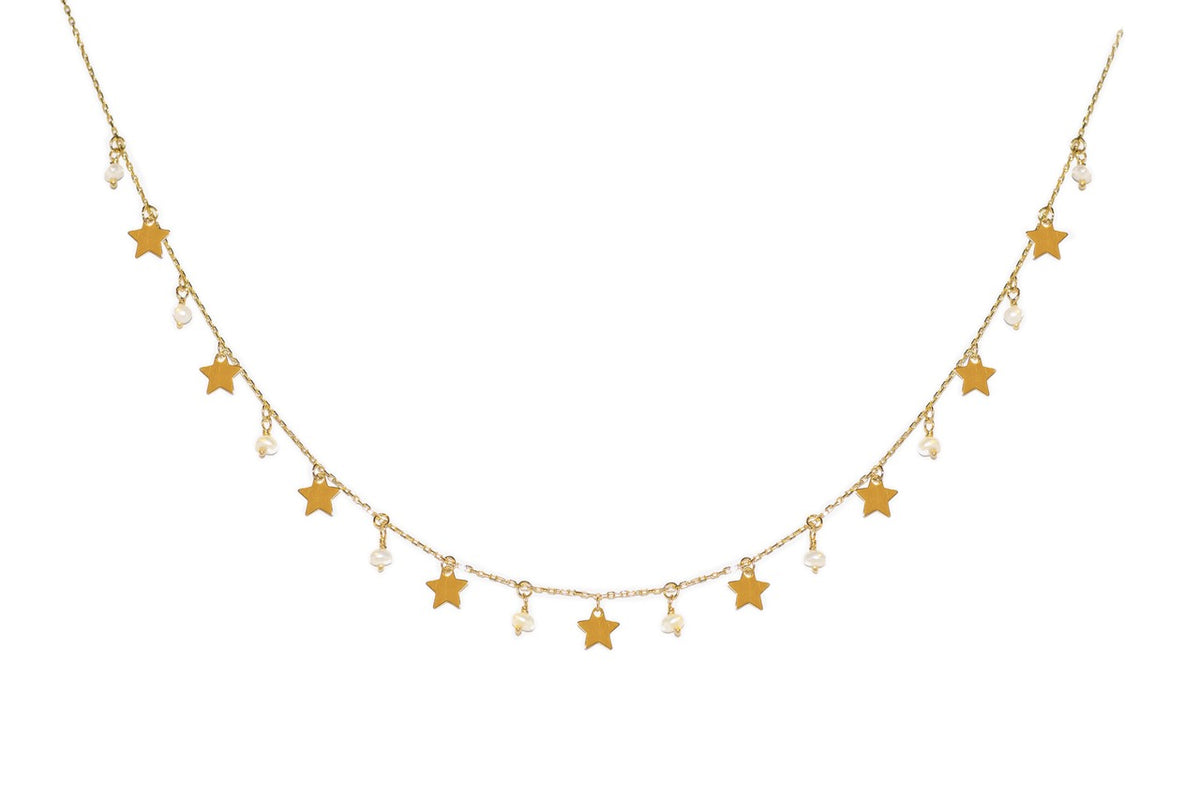 Collar con estrellas y perlitas alternadas