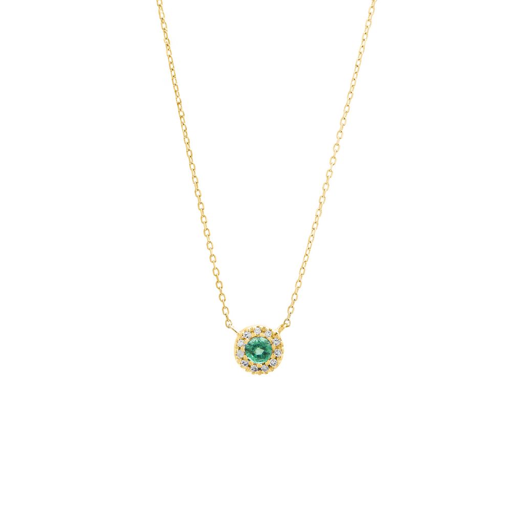 Collar esmeralda rodeado con brillantes