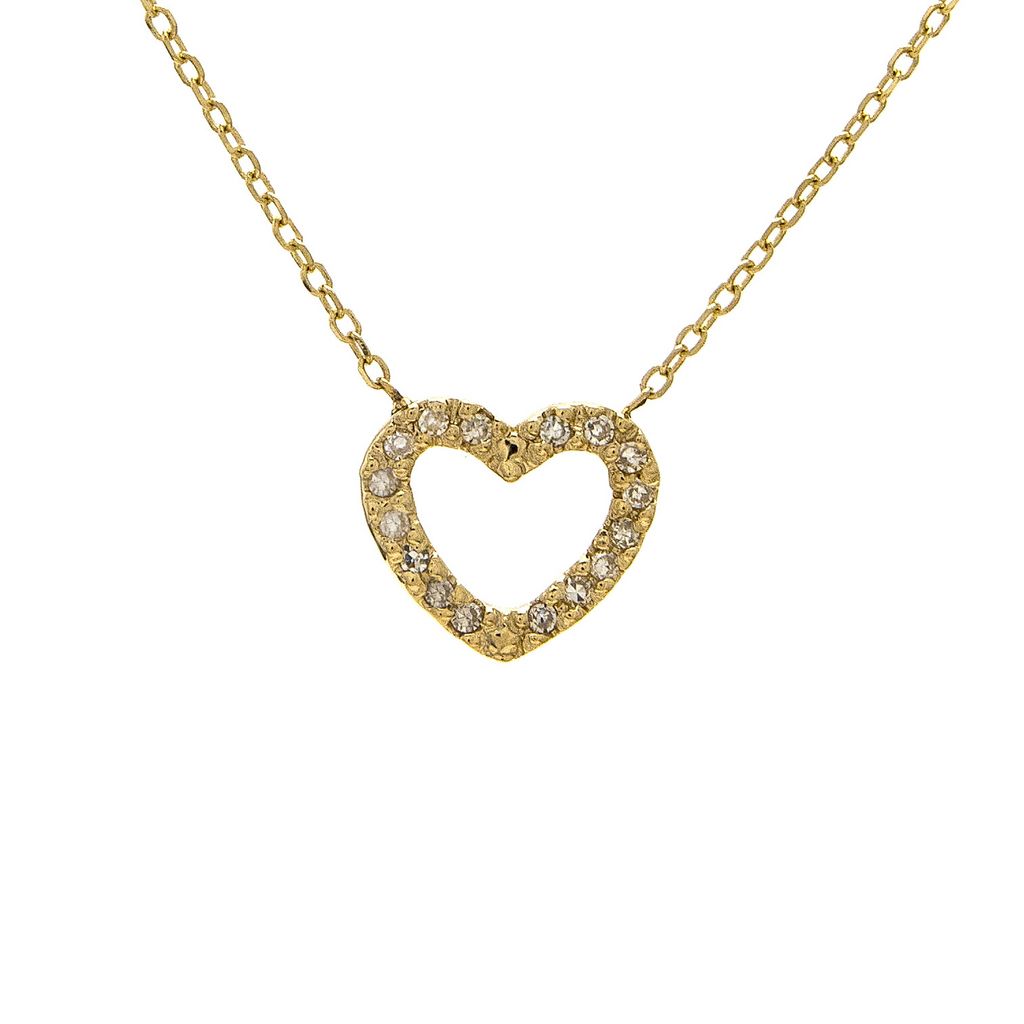 Collar corazón, con brillantes en grifas