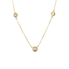 Cadena Oro Amarillo 14k  con 3 Brillantes