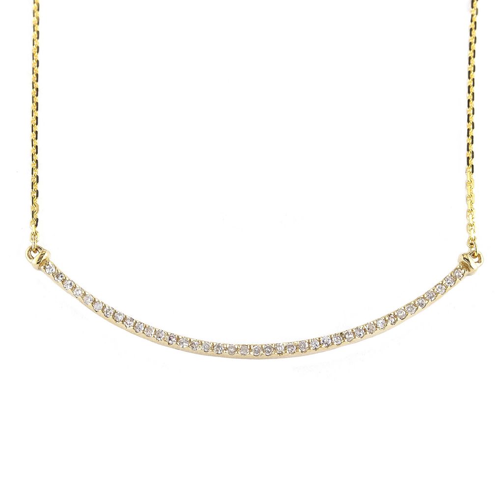 Collar oro barrita de billantes al centro