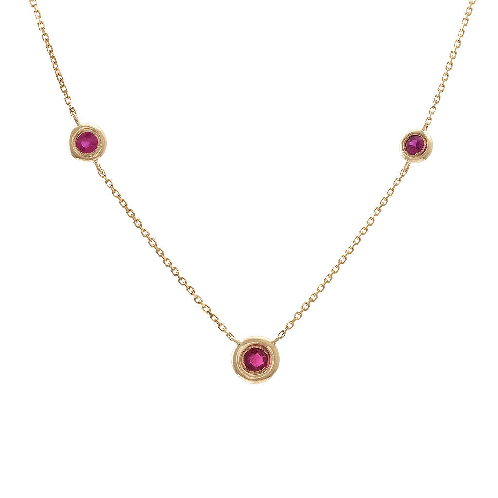 Cadena 3 Rubies, una mas grande al centro