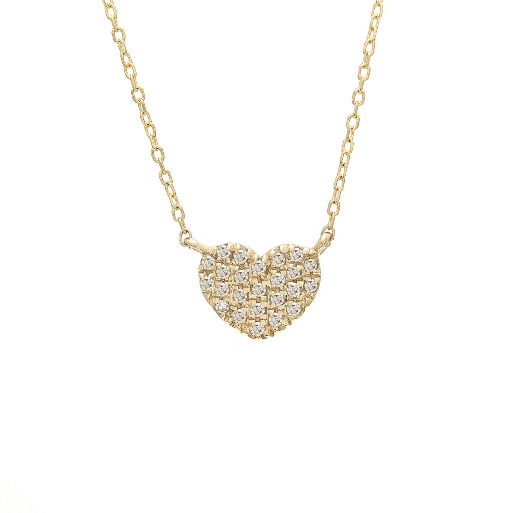 COLLAR ORO CORAZON Y BRILLANTES