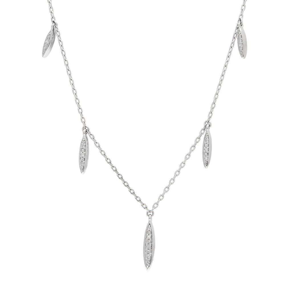 Collar plata y brillantes Gotas