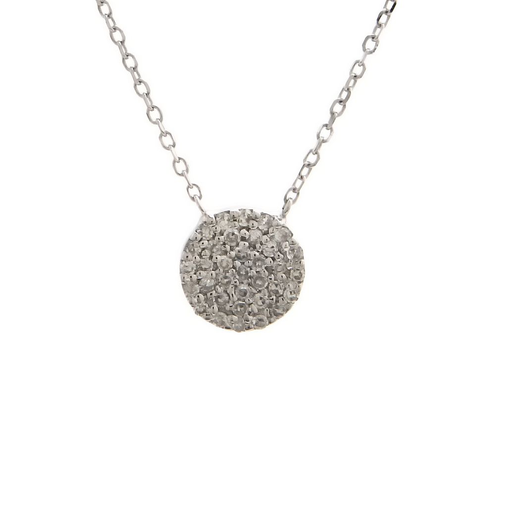 COLLAR PLATA CIRCULO PAVE BRILLANTES