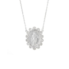 COLLAR PLATA Y BRILLANTES VIRGEN