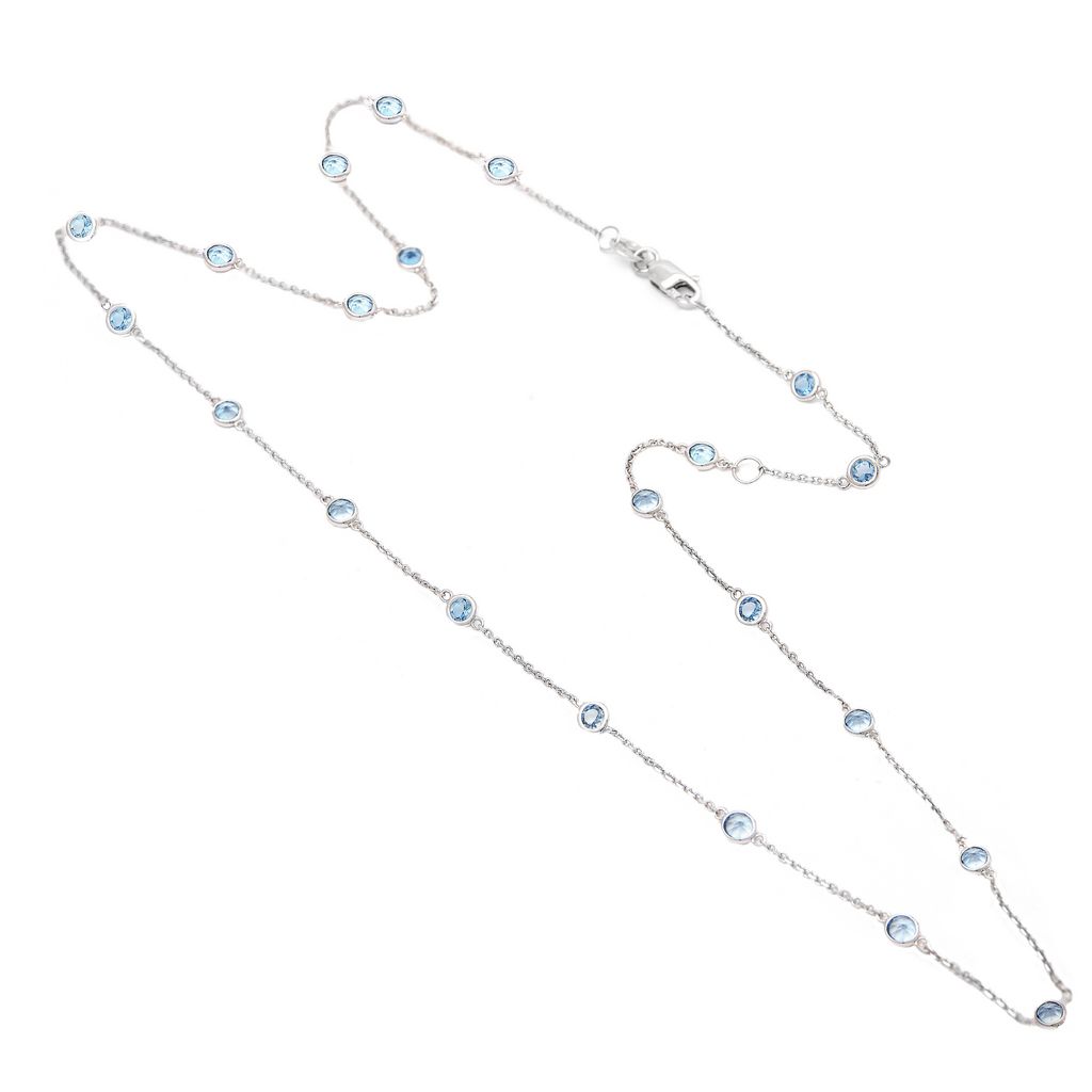 COLLAR PLATA CON VARIOS TOPACIOS CHICOS