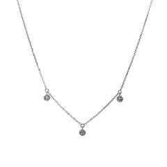 Collar plata 3 brillantes colgando