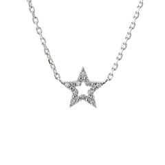 Collar plata, estrella con brillantes