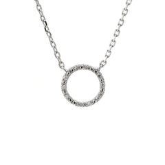 Collar plata, círculo con brillantes