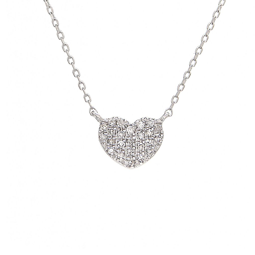 COLLAR PLATA CORAZON PAVE